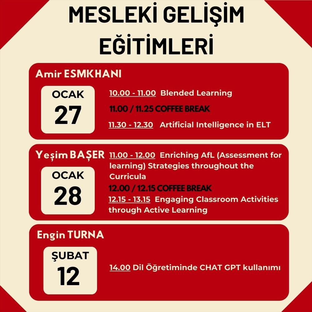 2024-2025 ESTÜ YDYO Mesleki Gelişim Faaliyetleri